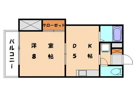 リクトール2(1DK/4階)の間取り写真