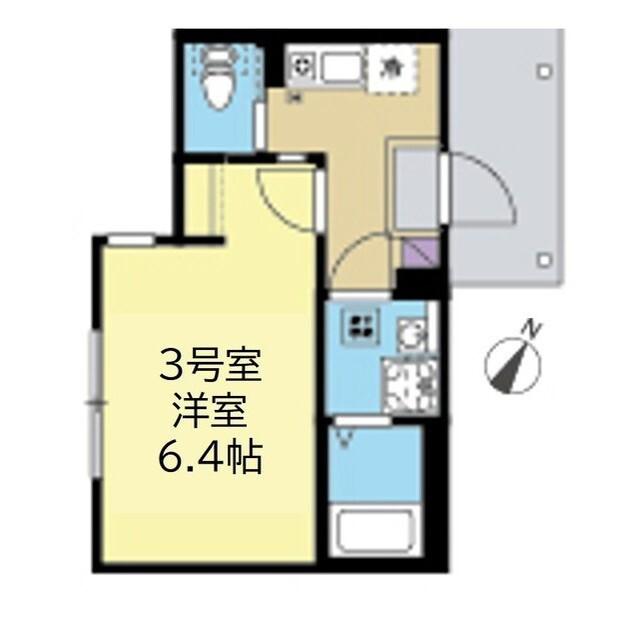 プラムベール杉田(1K/2階)の間取り写真