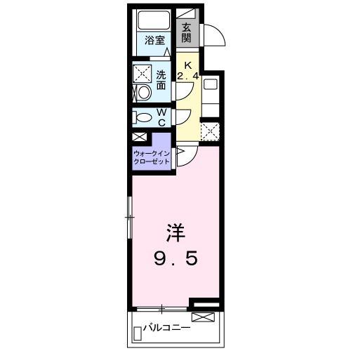 アニメート松葉(1K/1階)の間取り写真