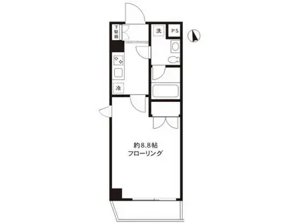ミテッツァ大森II(1K/3階)の間取り写真