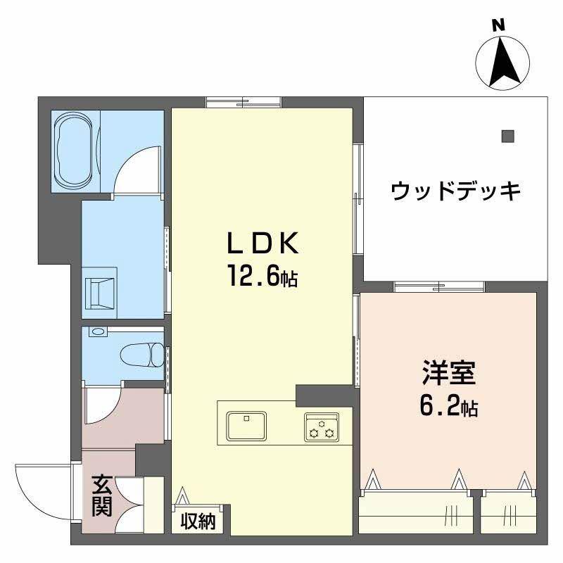 GREEN FOREVER 桜山(1LDK/1階)の間取り写真