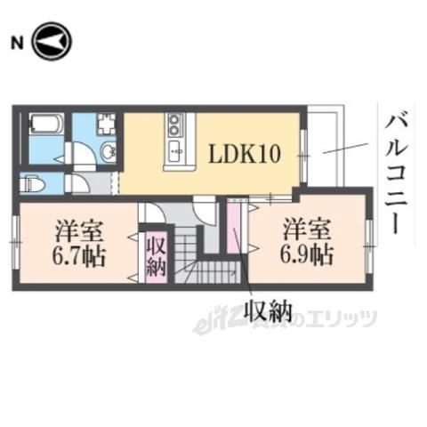 エバーグレイス(2LDK/2階)の間取り写真