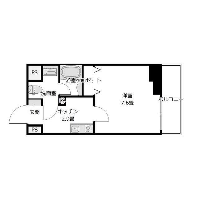 ASCENT Y 津田沼(1K/4階)の間取り写真