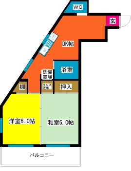 コーポMA(2DK/3階)の間取り写真