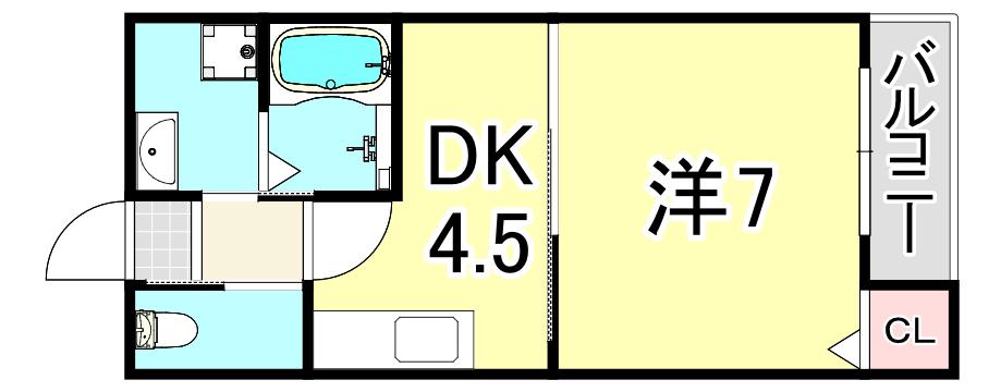 パルディナカダII(1DK/3階)の間取り写真