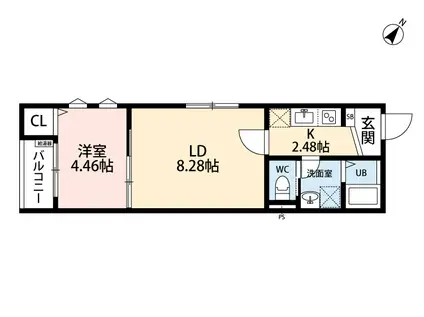 立川セイワレジデンス3(1LDK/3階)の間取り写真