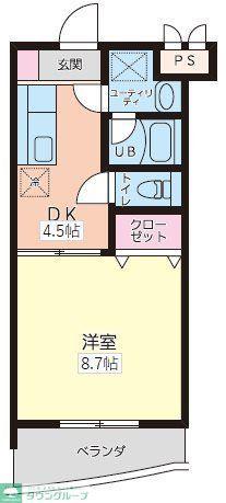 パルティール(1K/2階)の間取り写真