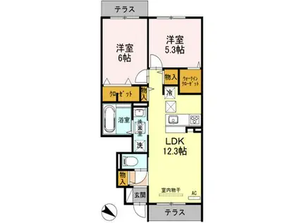 スペランツァ(2LDK/1階)の間取り写真