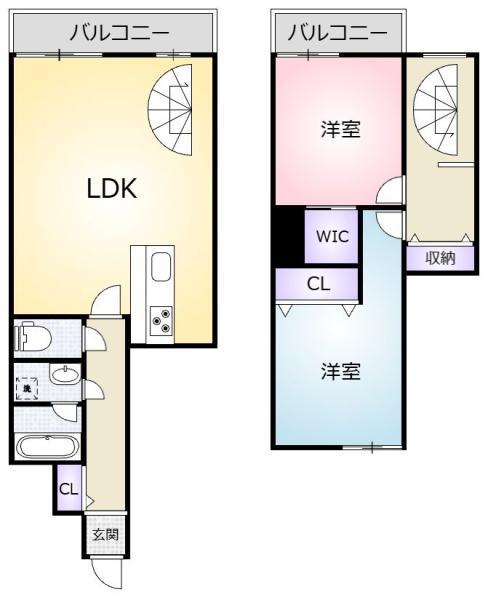 RESIDENCIA LUCEREGALO MES(2LDK/1階)の間取り写真