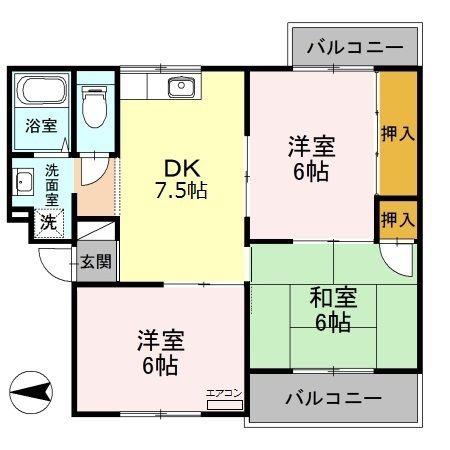 アムールY&N(3DK/3階)の間取り写真