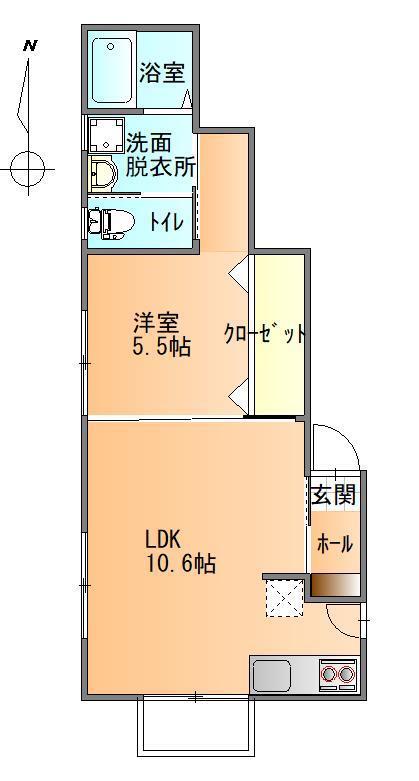 ガーデンハウスソラリス(1LDK/1階)の間取り写真