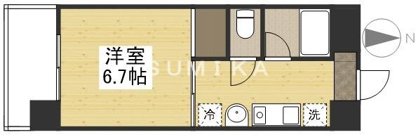 KSB 大供(1K/4階)の間取り写真