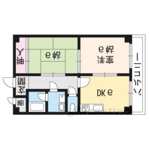 エムズ京都洛西(2DK/6階)の間取り写真