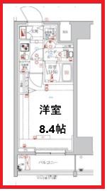 アルテシモ クルセ(1K/9階)の間取り写真