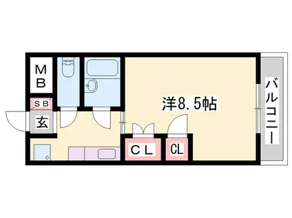 オーキッドコート(1K/3階)の間取り写真