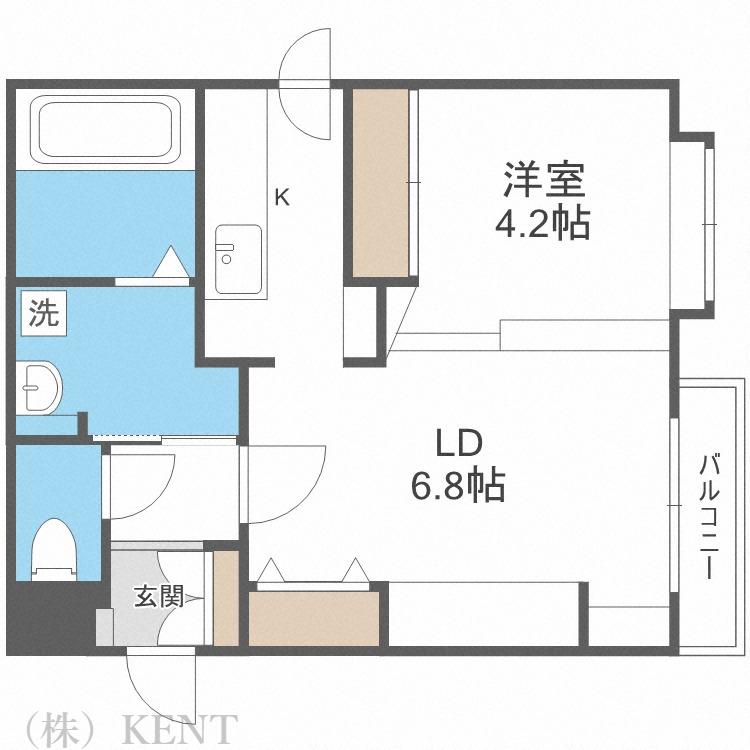 ノースクレイン(1LDK/1階)の間取り写真