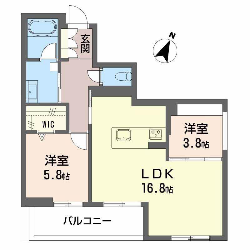 LE・ECRACIE(2LDK/1階)の間取り写真