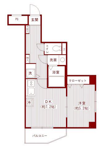 LUSTERSTAGE(1DK/2階)の間取り写真