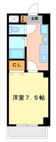 ラ・ヴィスタ板宿(1K/2階)の間取り写真