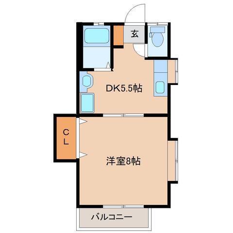 シャボンドール大工町(1DK/1階)の間取り写真