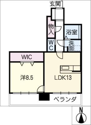 ペリエ ジュエ(1LDK/2階)の間取り写真