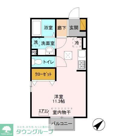 アリエッタ(ワンルーム/1階)の間取り写真