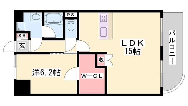 ヴェルドミールII(1LDK/3階)の間取り写真