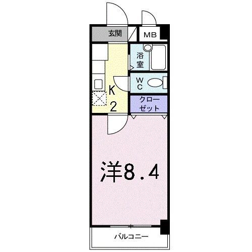 エンゼルパレス古賀(1K/2階)の間取り写真