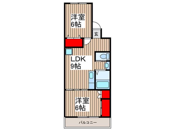 昭和コーポ志木(2LDK/2階)の間取り写真