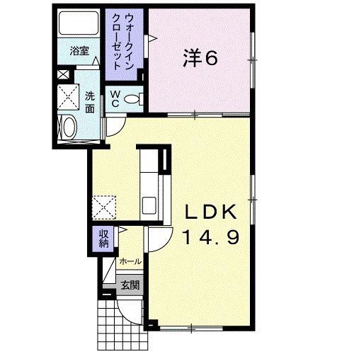 パシフィックオーシャン(1LDK/1階)の間取り写真