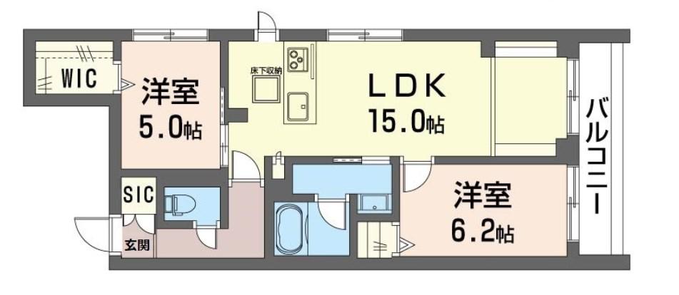 ティンバーテラス中村橋(2LDK/1階)の間取り写真