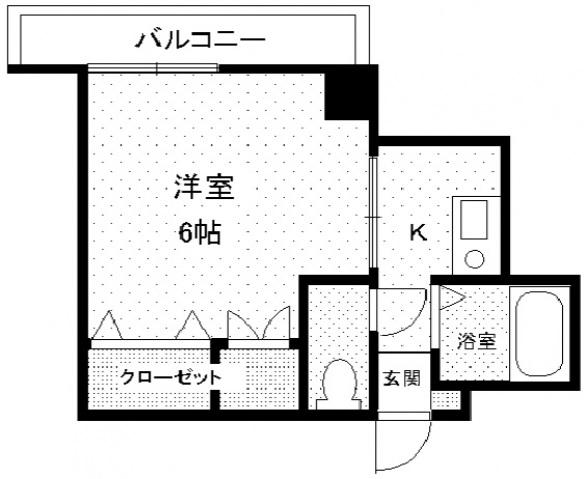 ヤマシナアーバンコテージ(1K/2階)の間取り写真