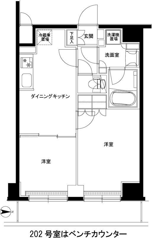 ルーブル綾瀬(2DK/2階)の間取り写真