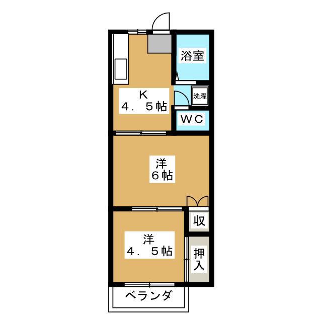 メゾン和ぎ(2K/2階)の間取り写真