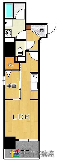 サニークレスト赤坂(1LDK/9階)の間取り写真