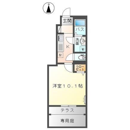 レオーネ B(1K/1階)の間取り写真