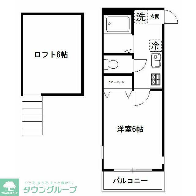 アイランドコロニー(1K/2階)の間取り写真