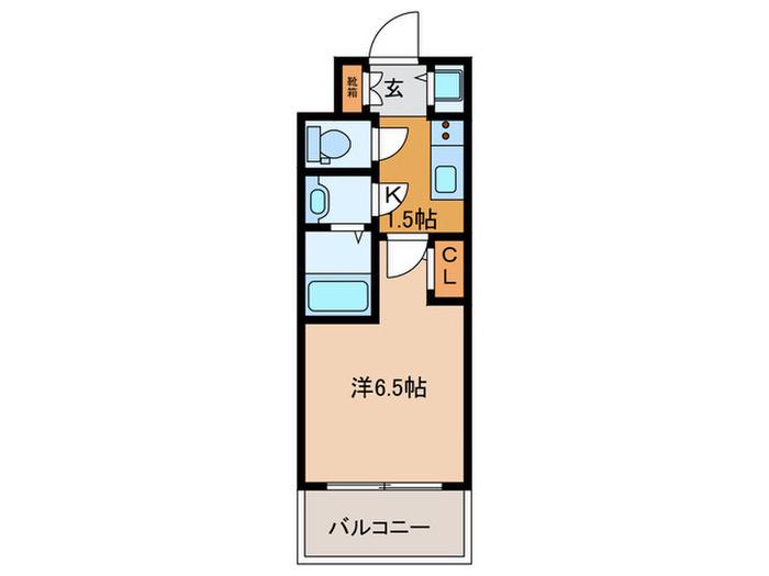 S-RSIDENCE高井田BELETA(1K/8階)の間取り写真