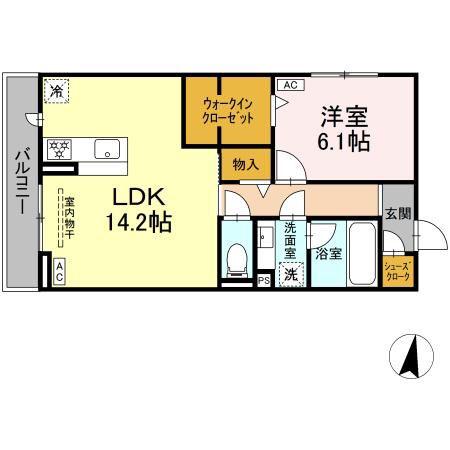 ジョイハイツ(1LDK/2階)の間取り写真