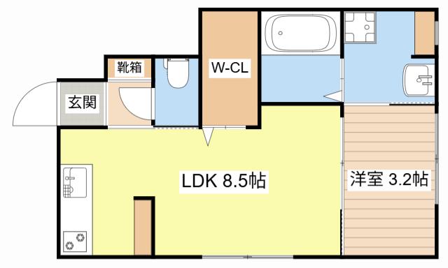 インテグラル青葉(1LDK/1階)の間取り写真