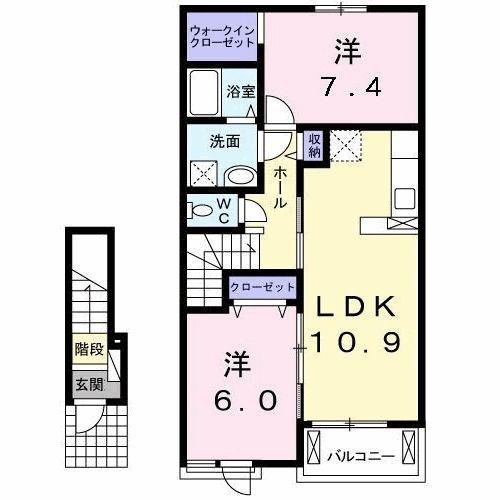 LEGAZONI(2LDK/2階)の間取り写真