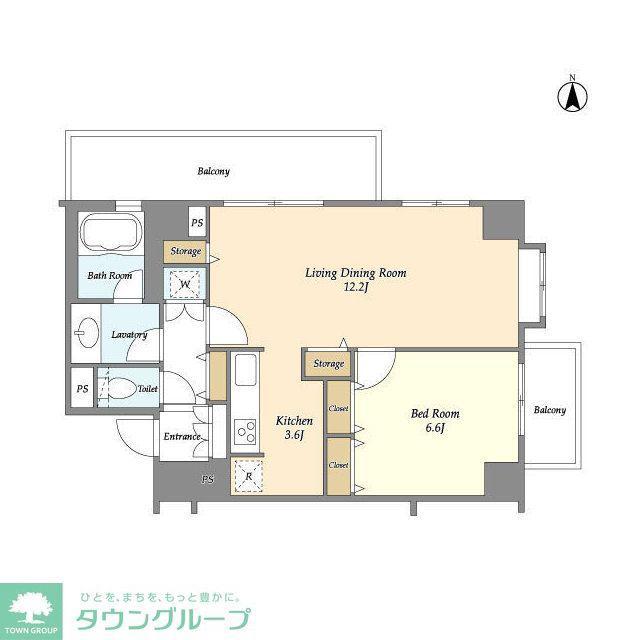 MG目黒駅前(1LDK/12階)の間取り写真