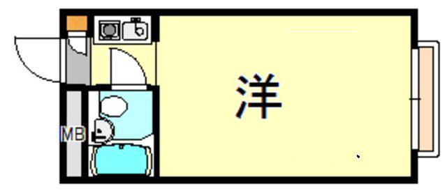 ライフイン芦屋弐番館(1K/1階)の間取り写真