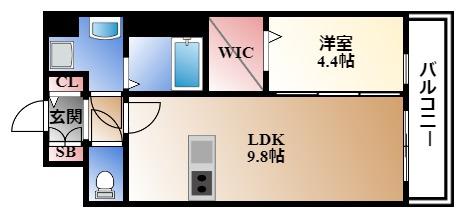プレサンス丸の内アドブル(1LDK/13階)の間取り写真