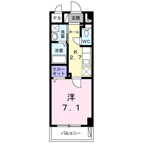 マンション嘉利吉 II(1K/1階)の間取り写真