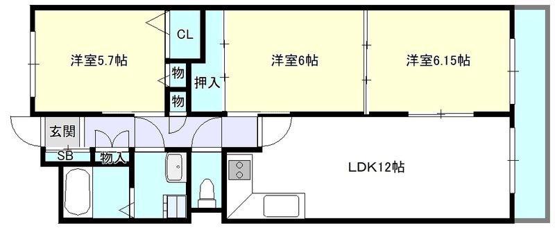 プレミールソシア(3LDK/4階)の間取り写真