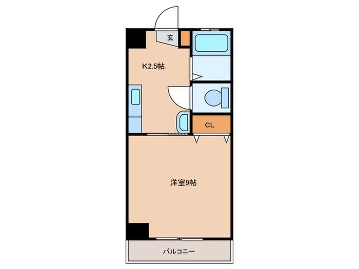 メゾンシルク(1K/1階)の間取り写真