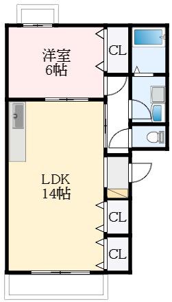 シャンポール参番館(1LDK/2階)の間取り写真