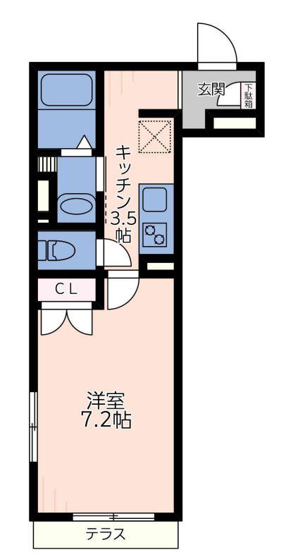 コーネリアス(1K/3階)の間取り写真