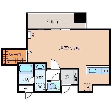 セントラルコート西町プレミア(ワンルーム/9階)の間取り写真